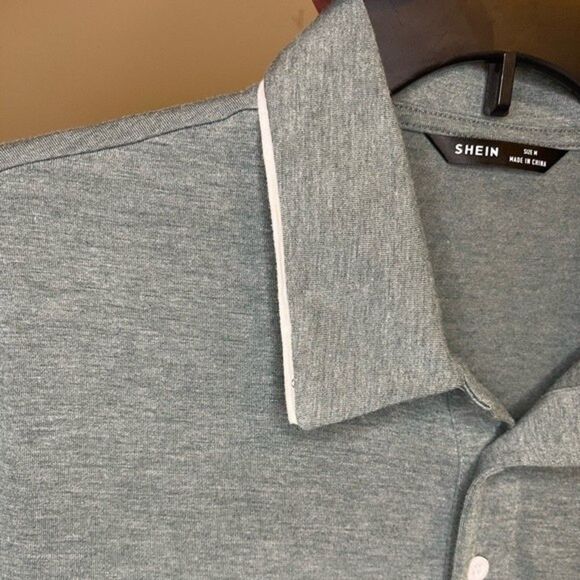 SHEIN Mens Green Short Sleeve Polo Shirt Size Medium - Picture 7 of 7